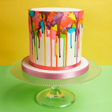 Liquid colour dripping cake