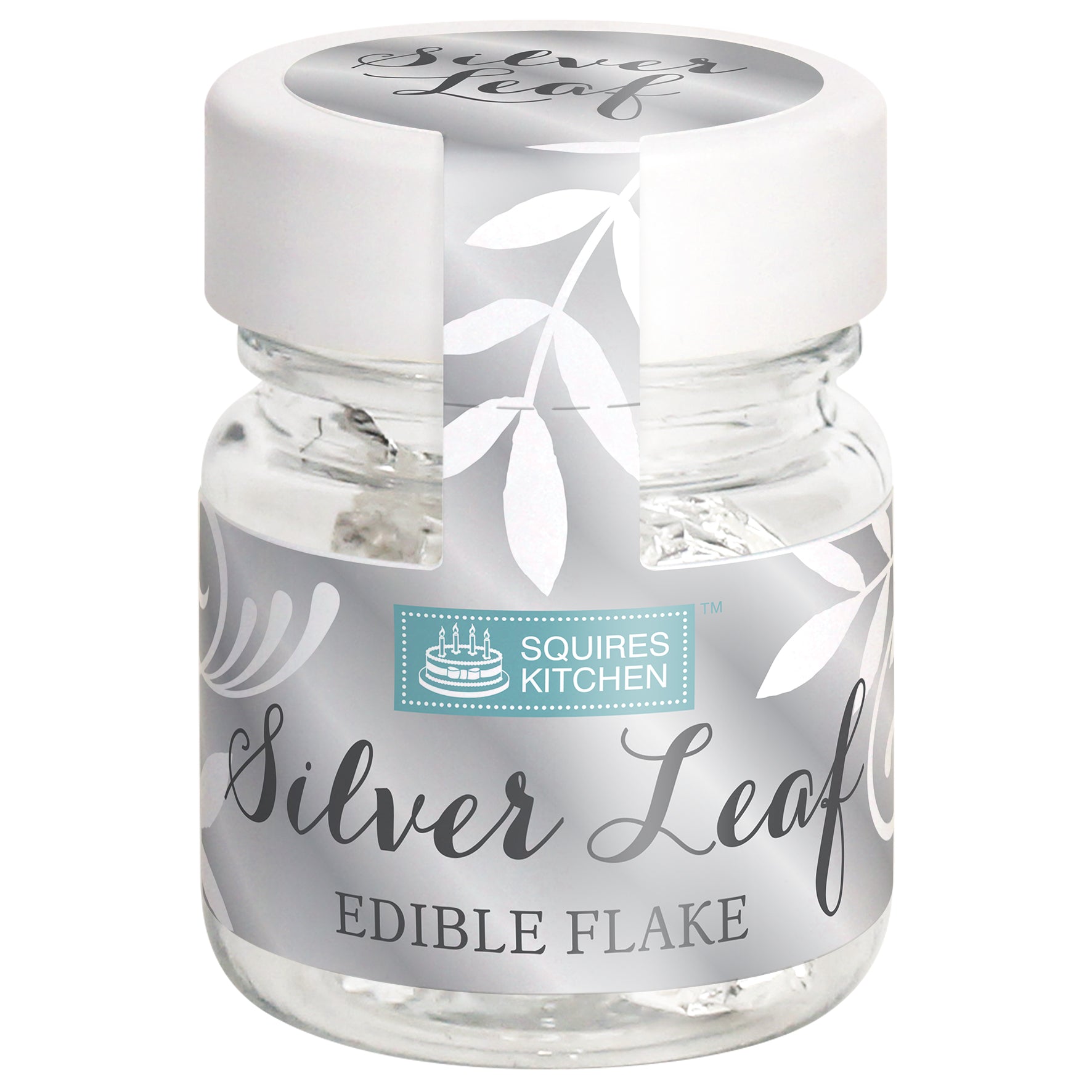 Edible silver leaf flakes