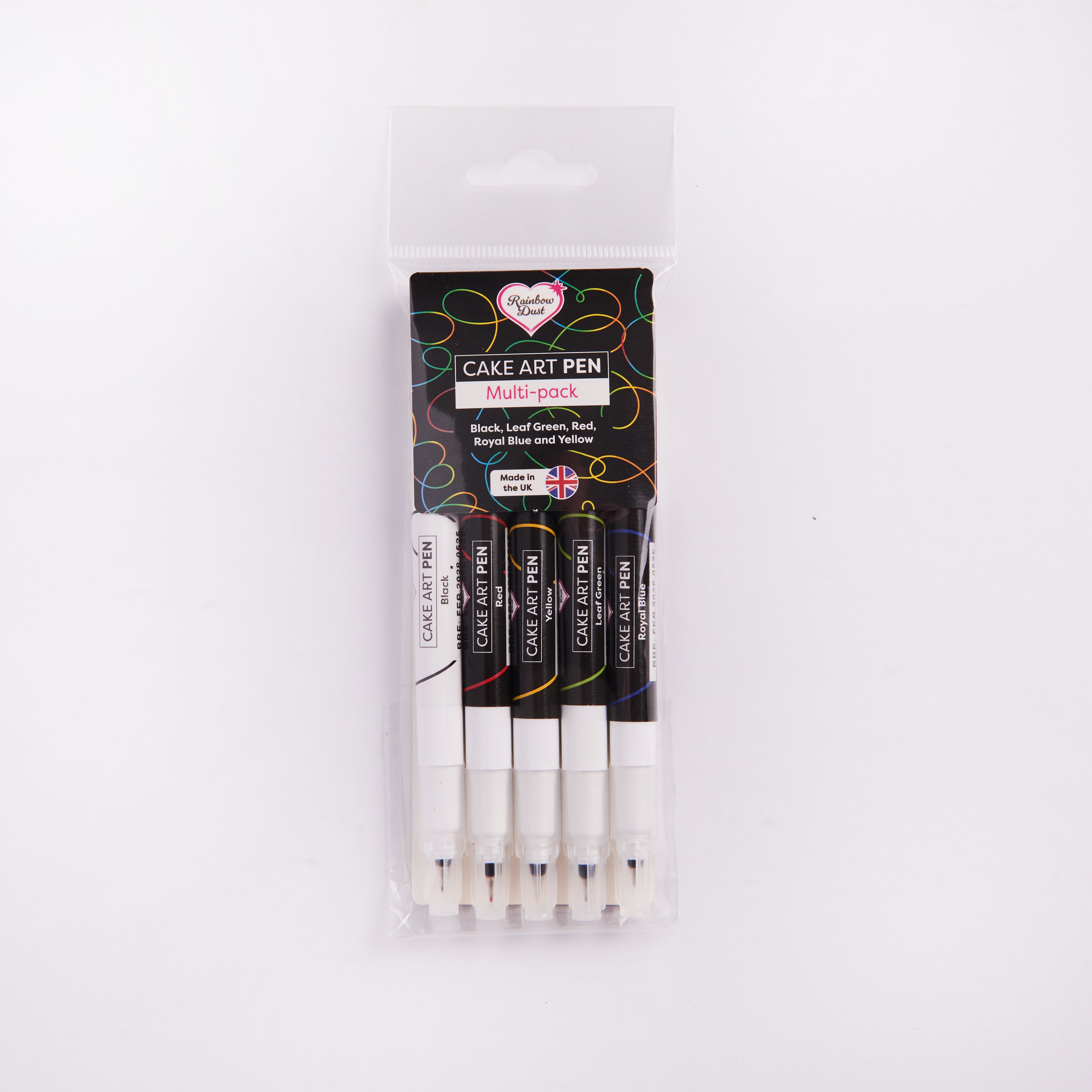 Dual-nib edible food colouring pens multipack of five colours