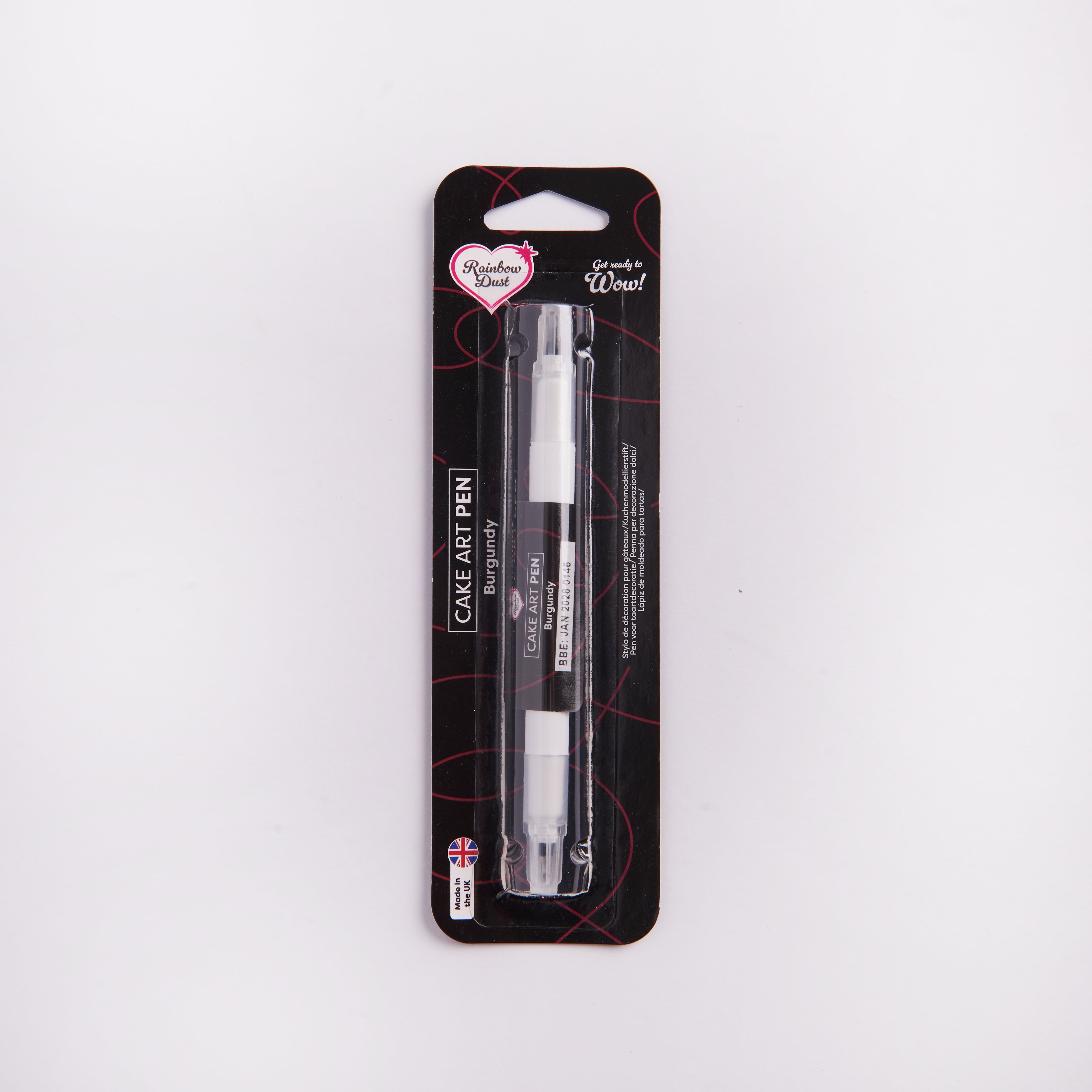 Burgundy edible food colouring pen dual nib