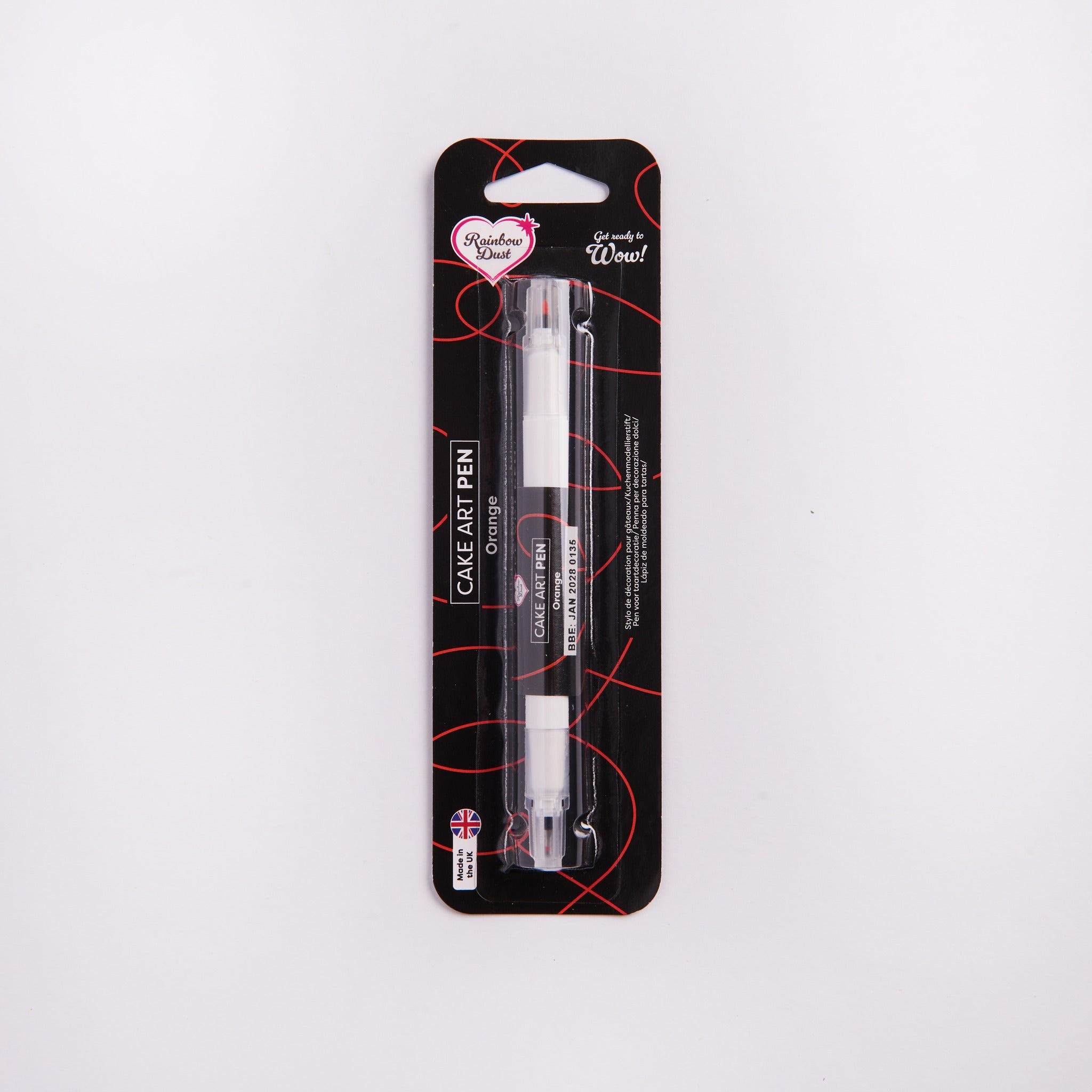 Orange edible food colouring pen dual nib