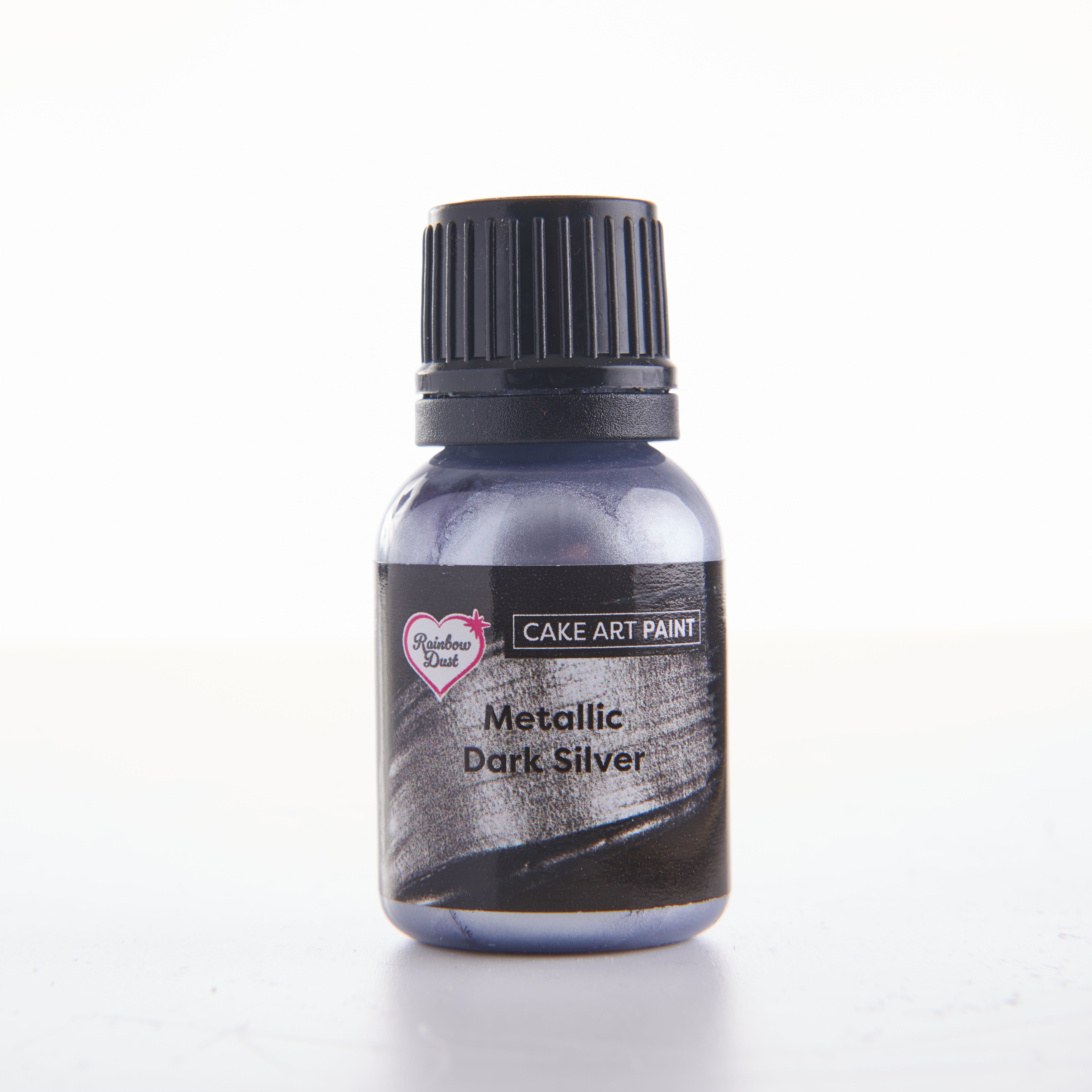 Edible food paint metallic dark silver