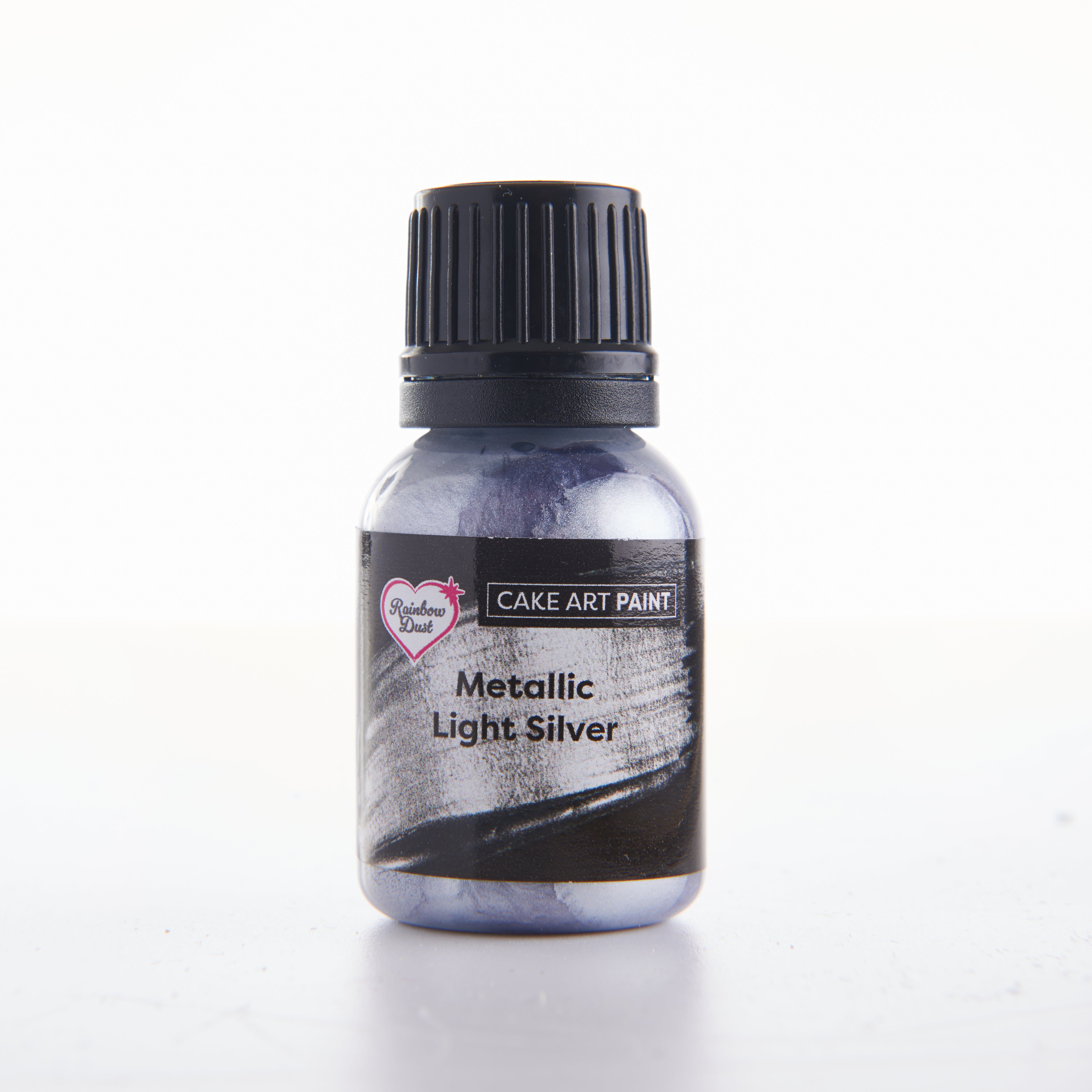 Edible food paint metallic light silver