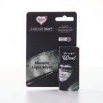 Edible food paint metallic light silver