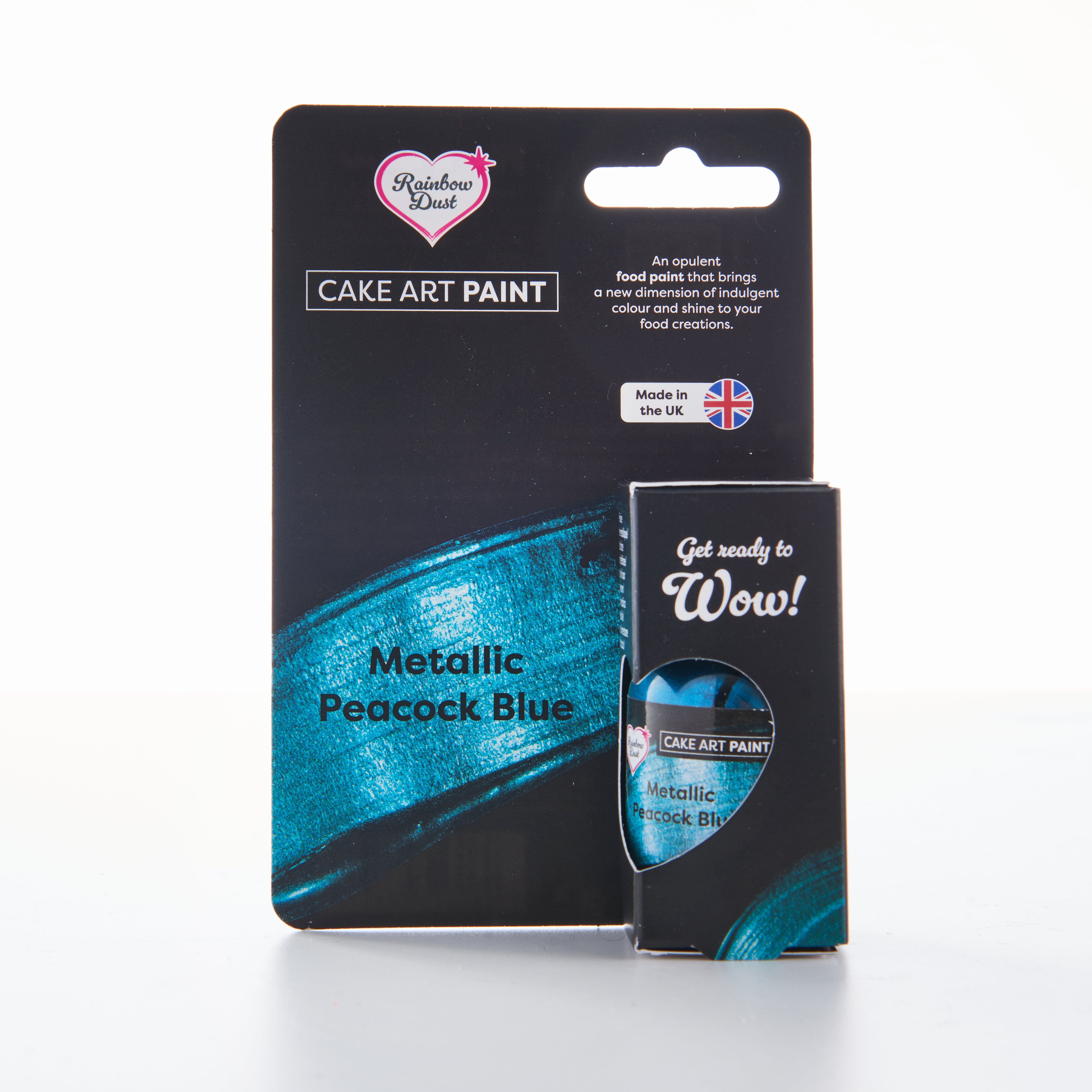 Edible food paint metallic peacock blue
