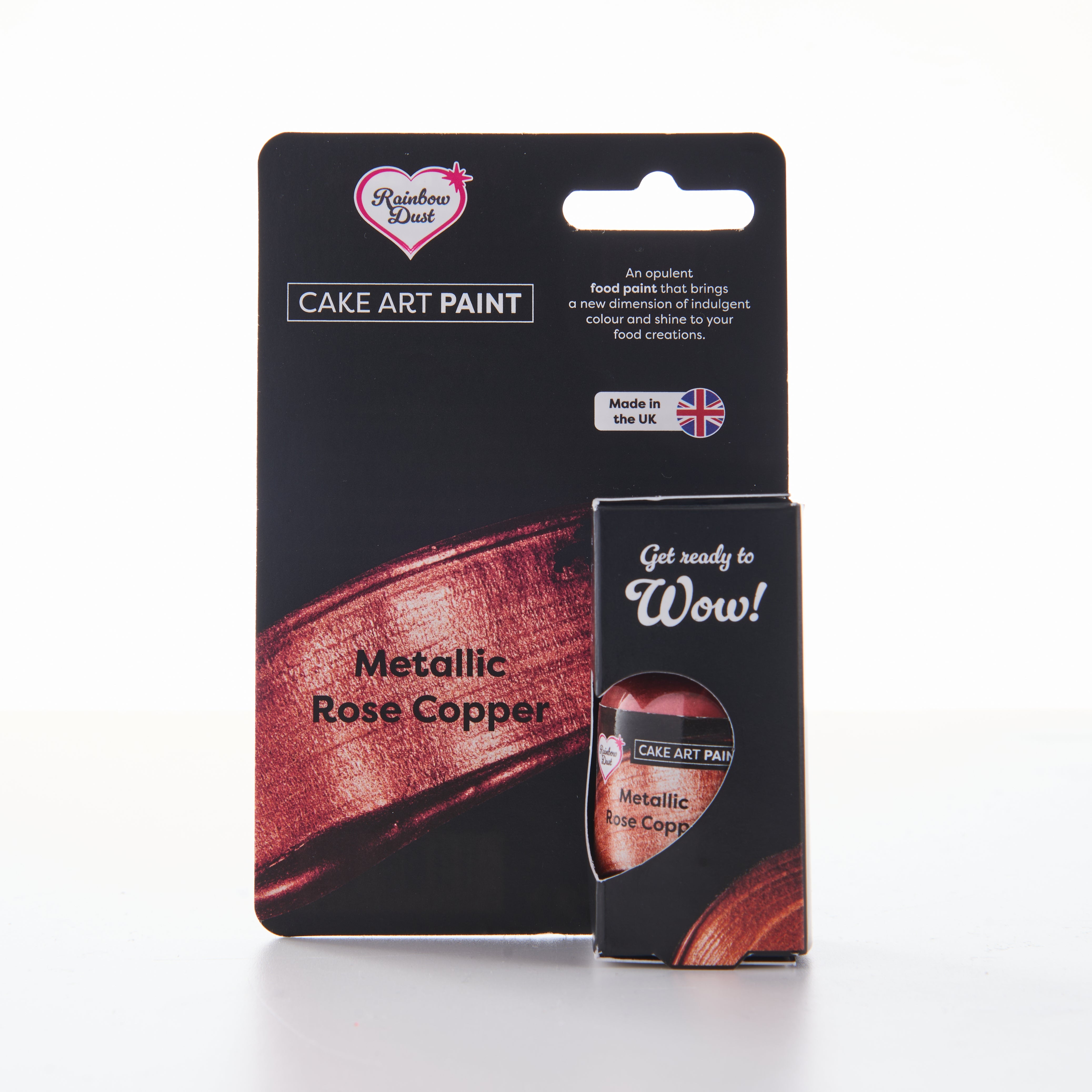 Edible food paint metallic rose copper
