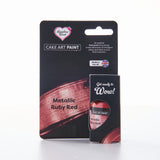 Edible food paint metallic ruby red