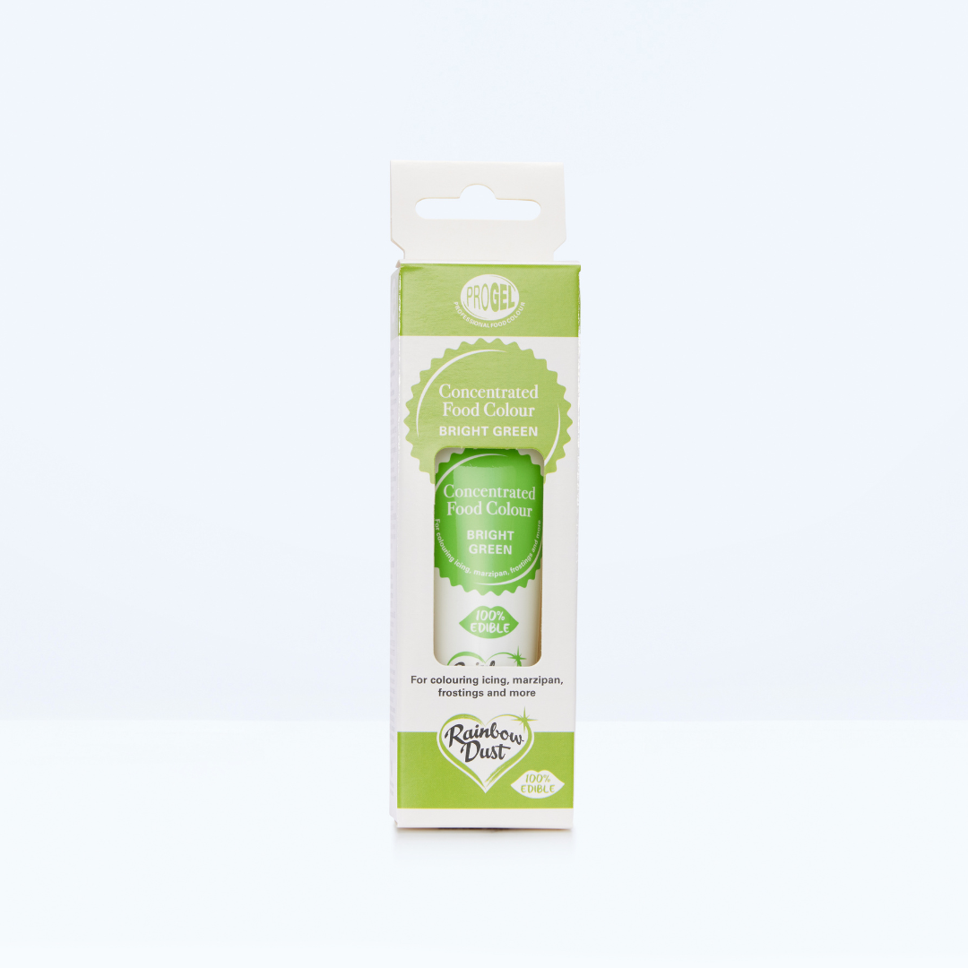 Bright green food colouring gel tube