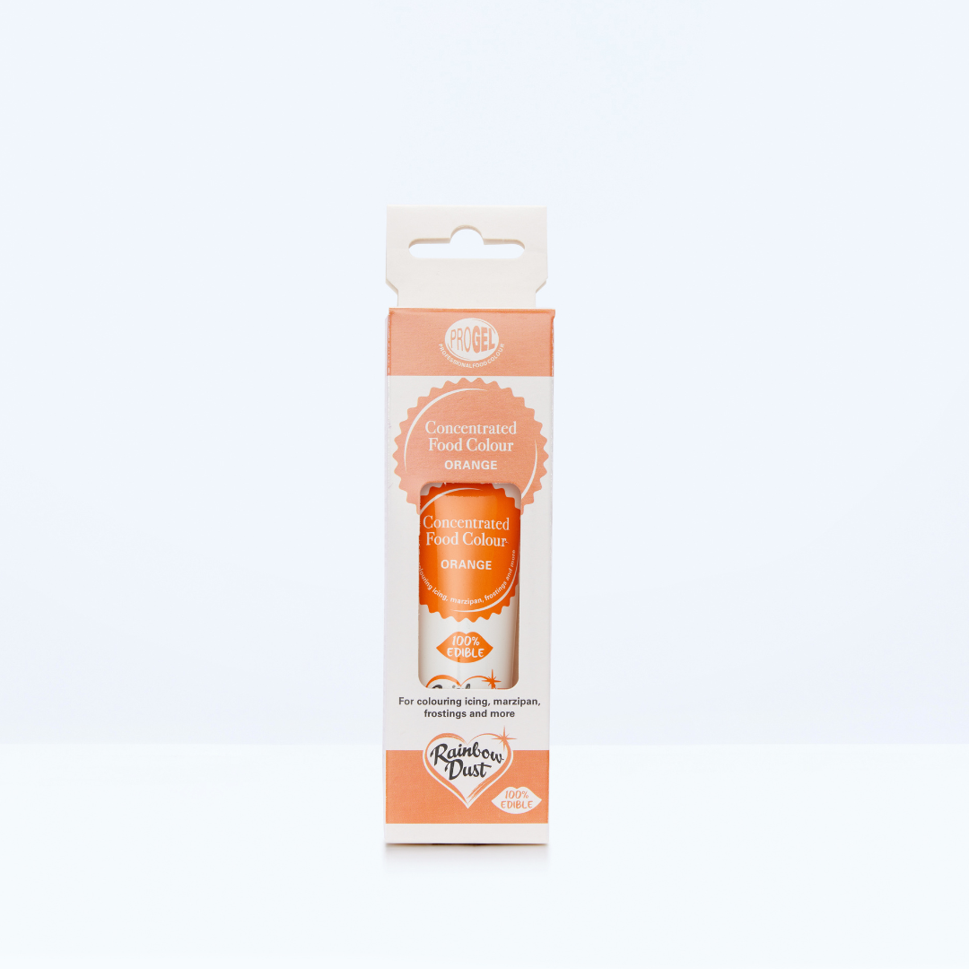 Orange food colouring gel tube