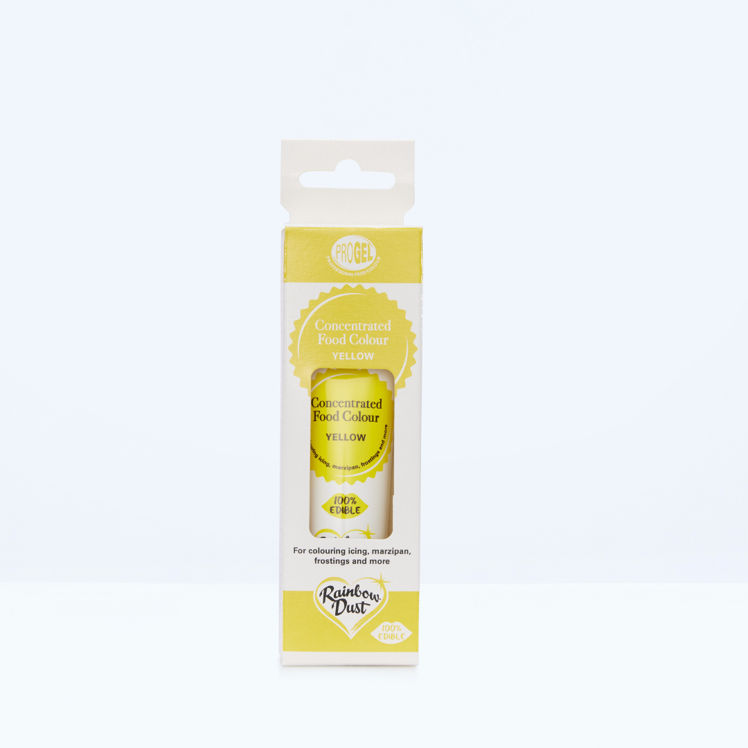 Yellow food colouring gel tube