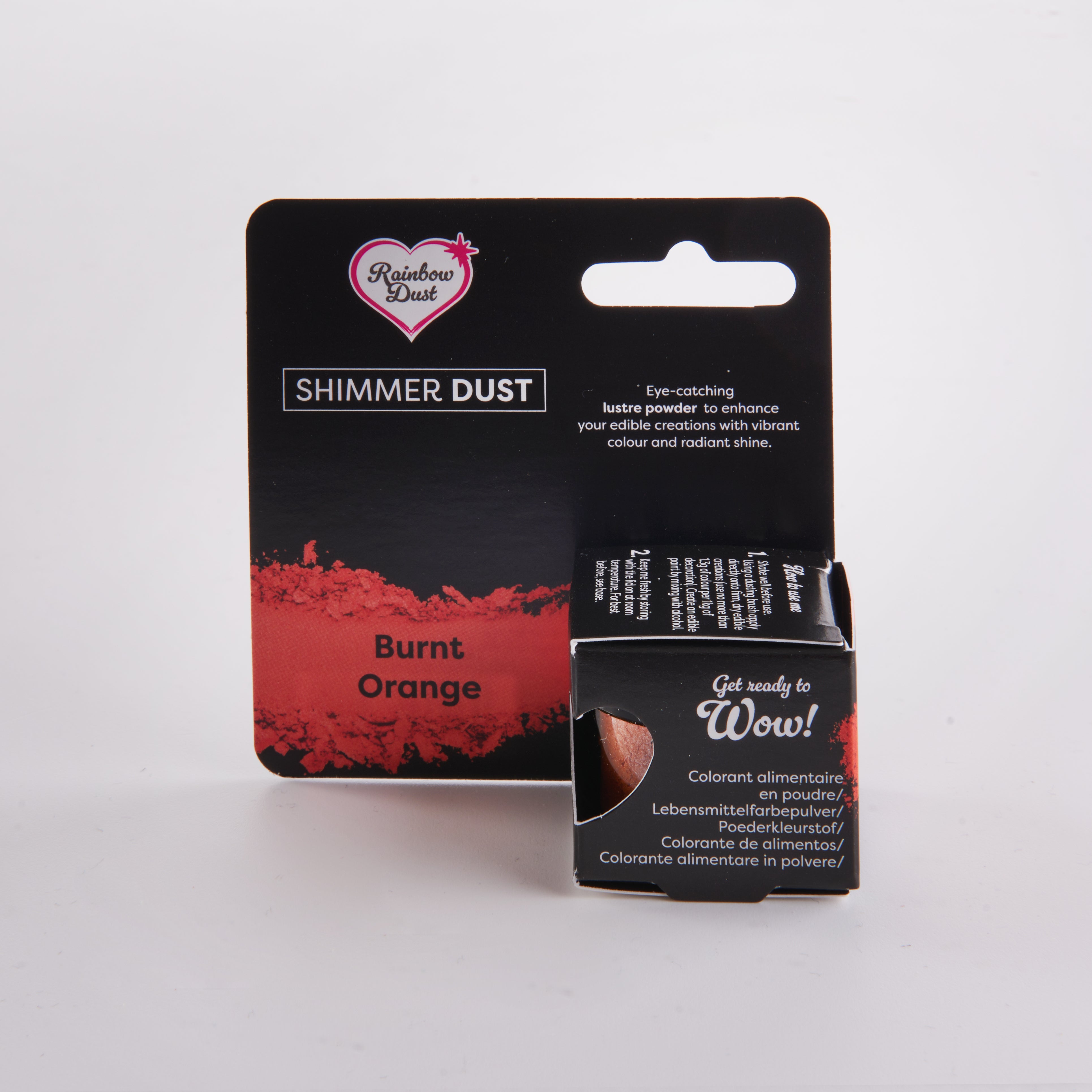 Lustre dust powder burnt orange colour