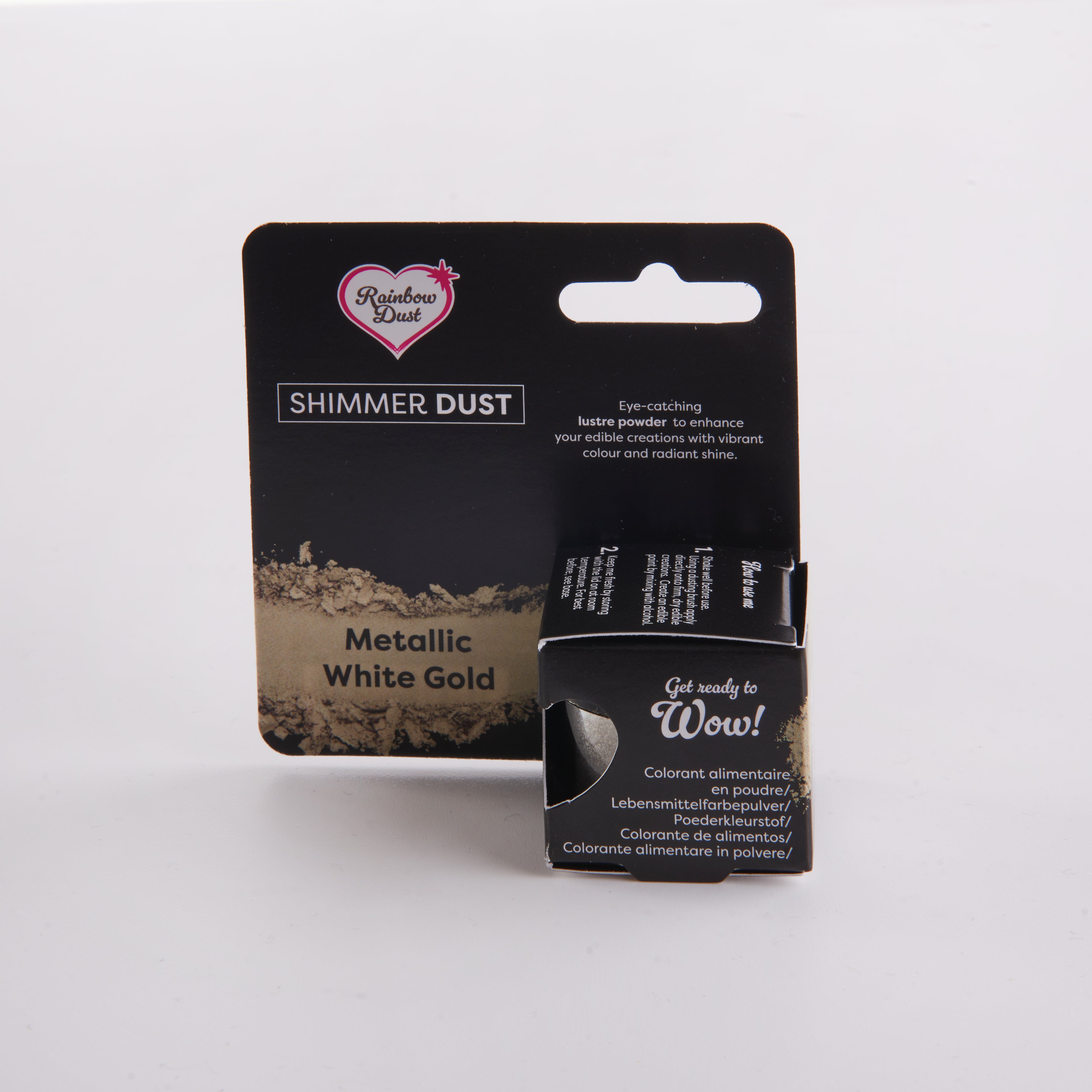Lustre dust powder metallic white gold colour