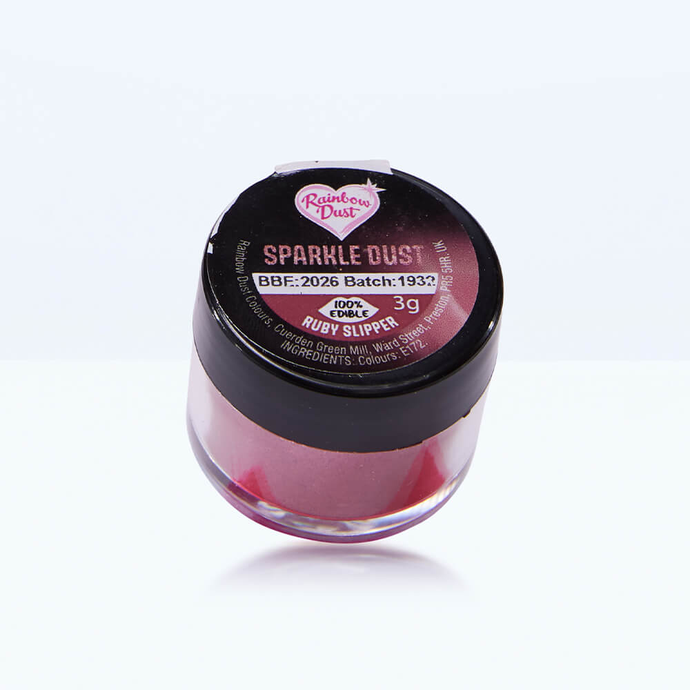 Rainbow Dust Sparkle Dust edible lustre glitter ruby red pot