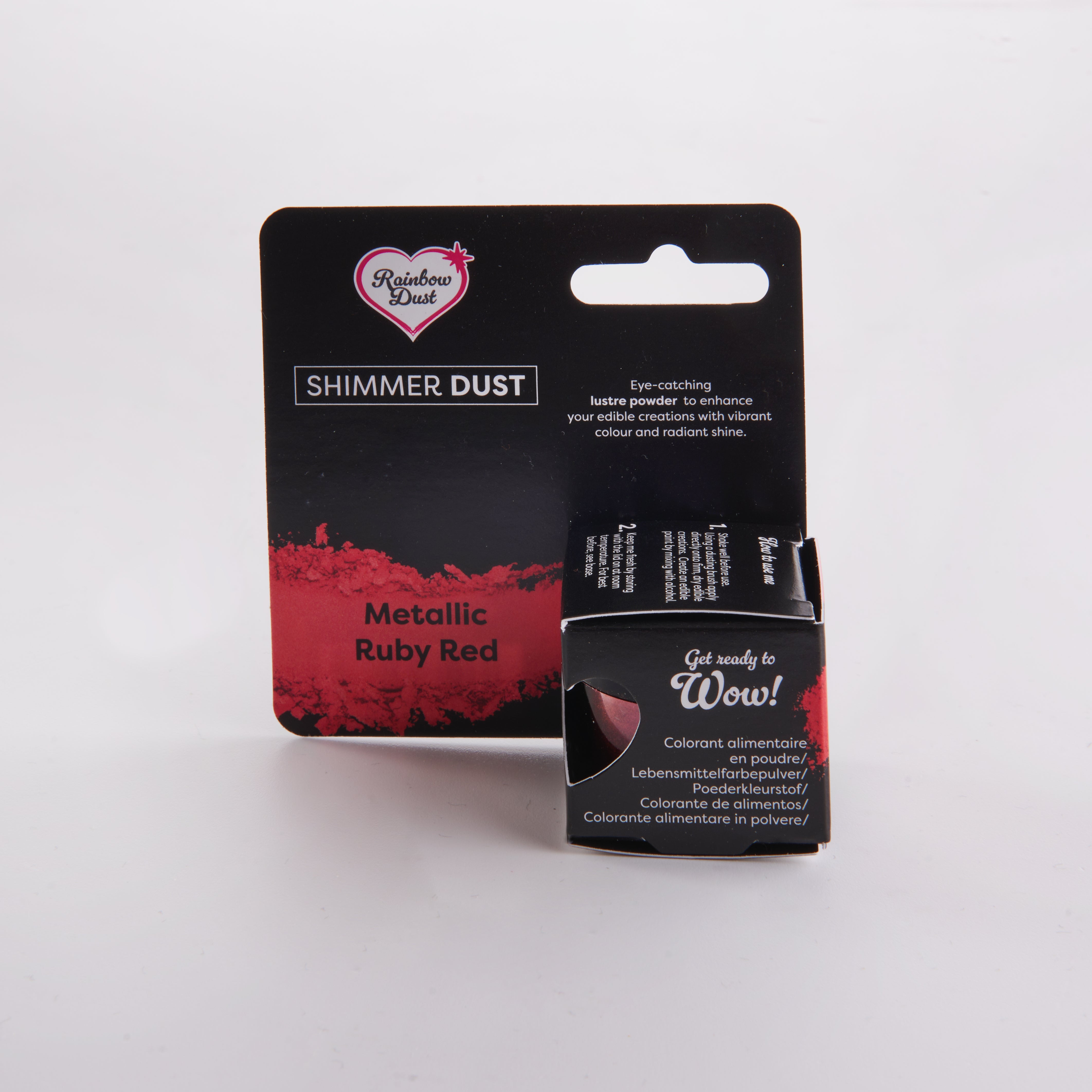 Lustre dust powder metallic ruby red colour