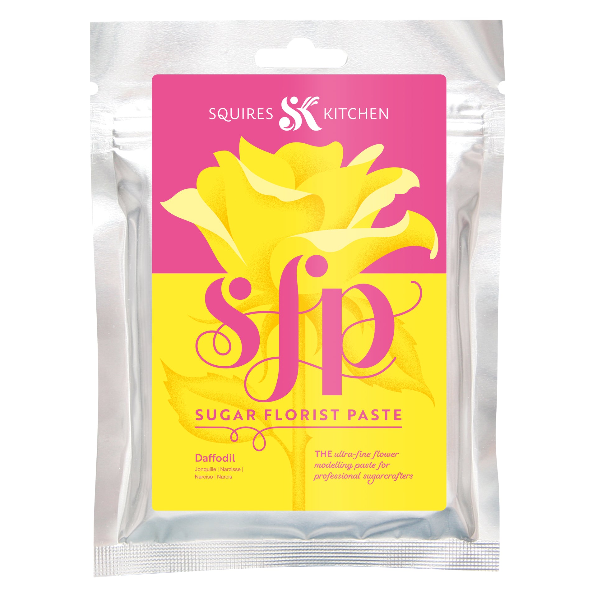 Squires Kitchen sugar florist paste (SFP) daffodil yellow