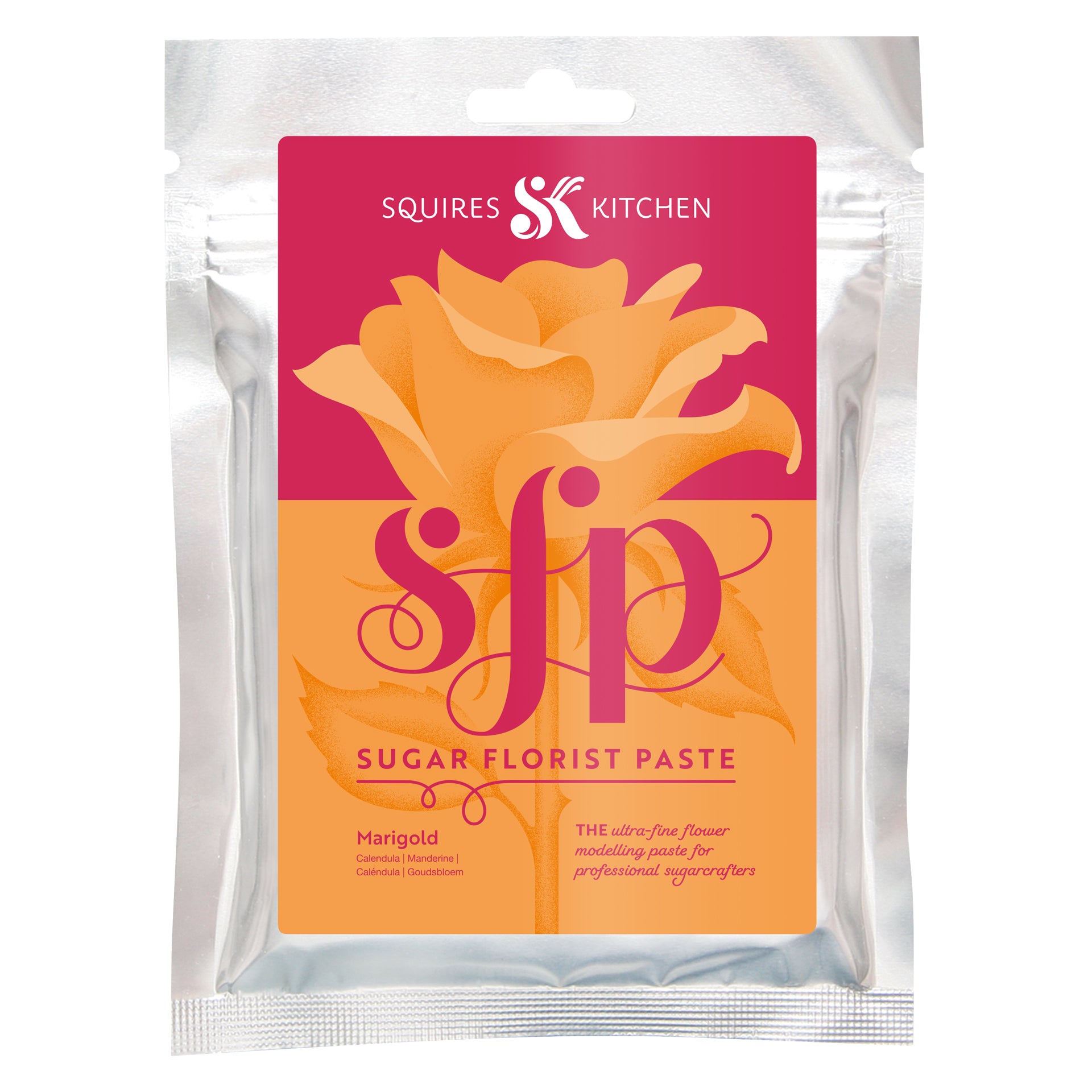 Squires Kitchen sugar florist paste (SFP) marigold orange