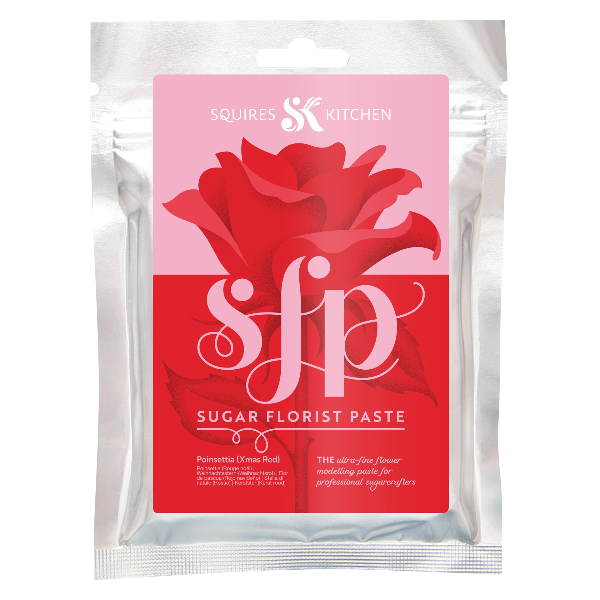 Squires Kitchen sugar florist paste (SFP) poinsettia red