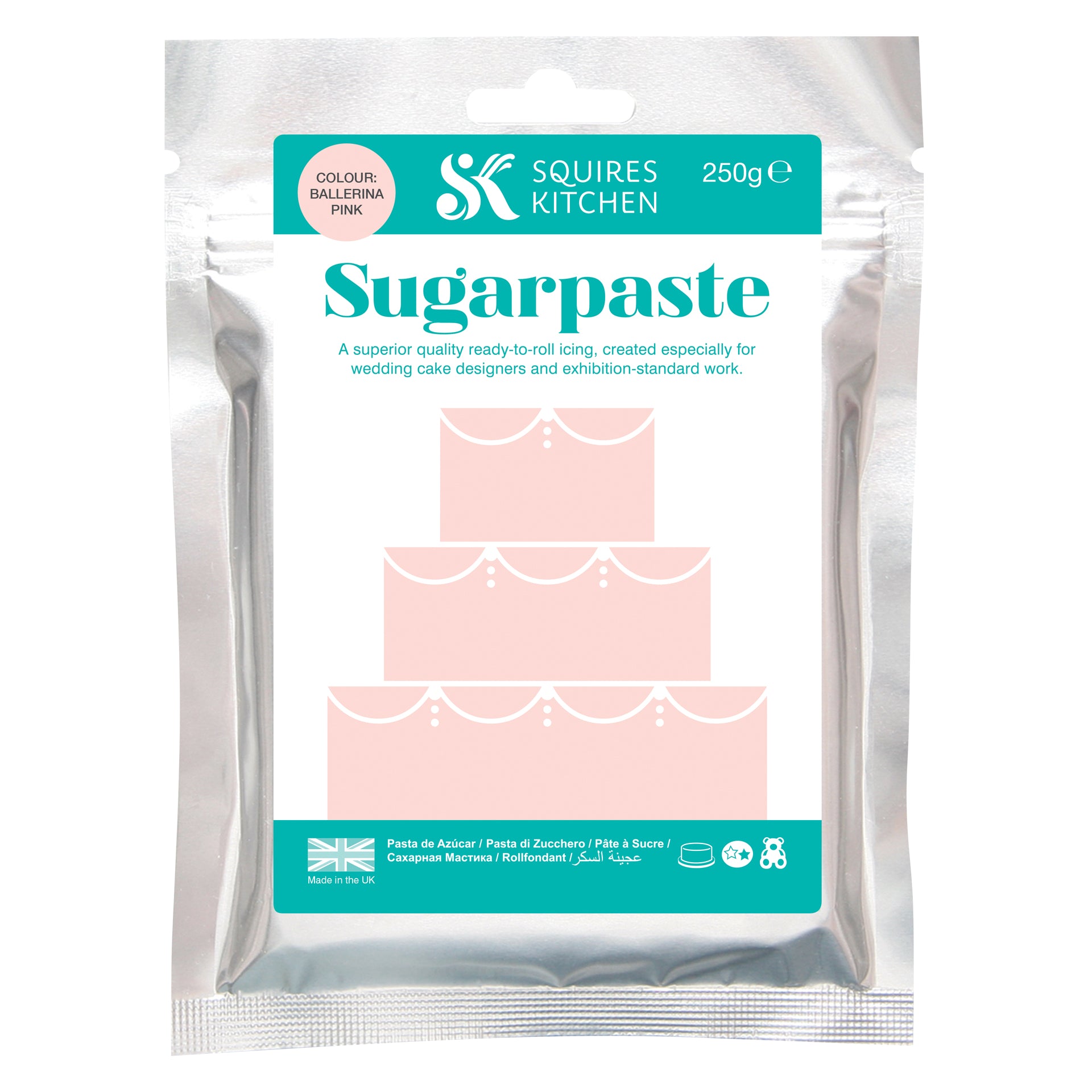 Squires Kitchen baby pink pastel coloured ready to roll sugarpaste fondant icing