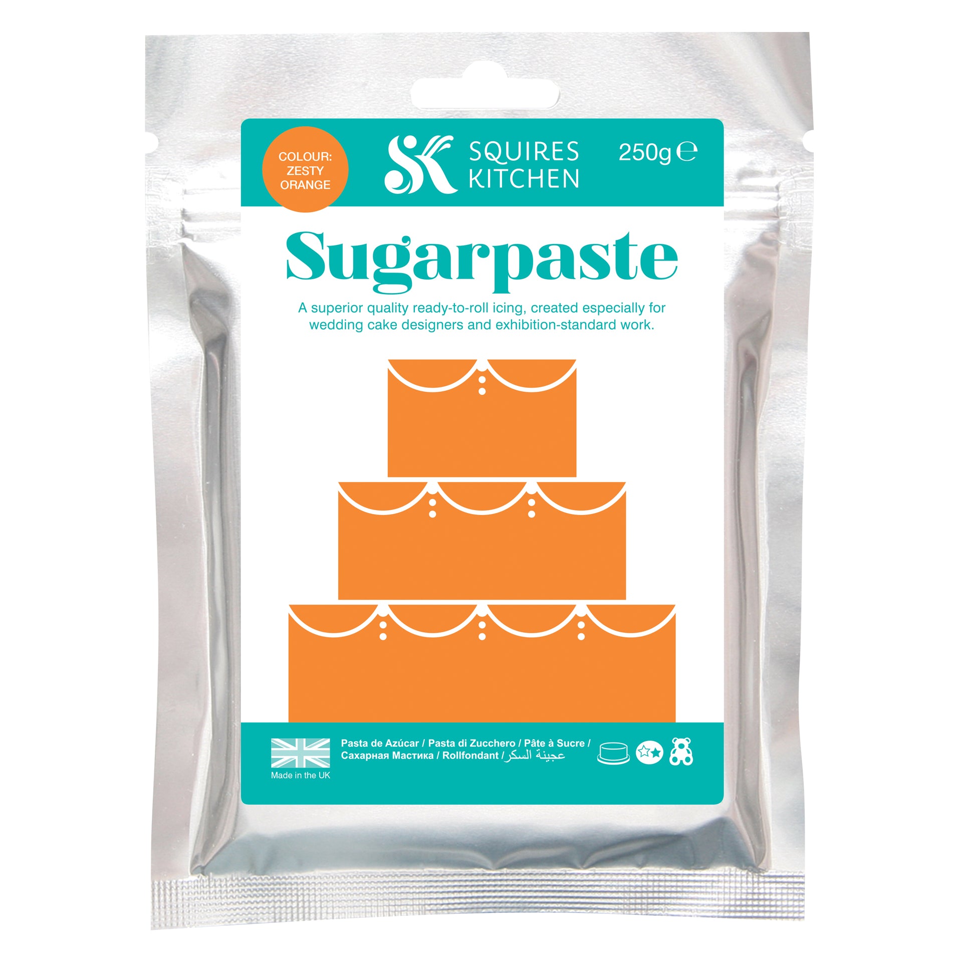 Squires Kitchen orange coloured ready to roll sugarpaste fondant icing