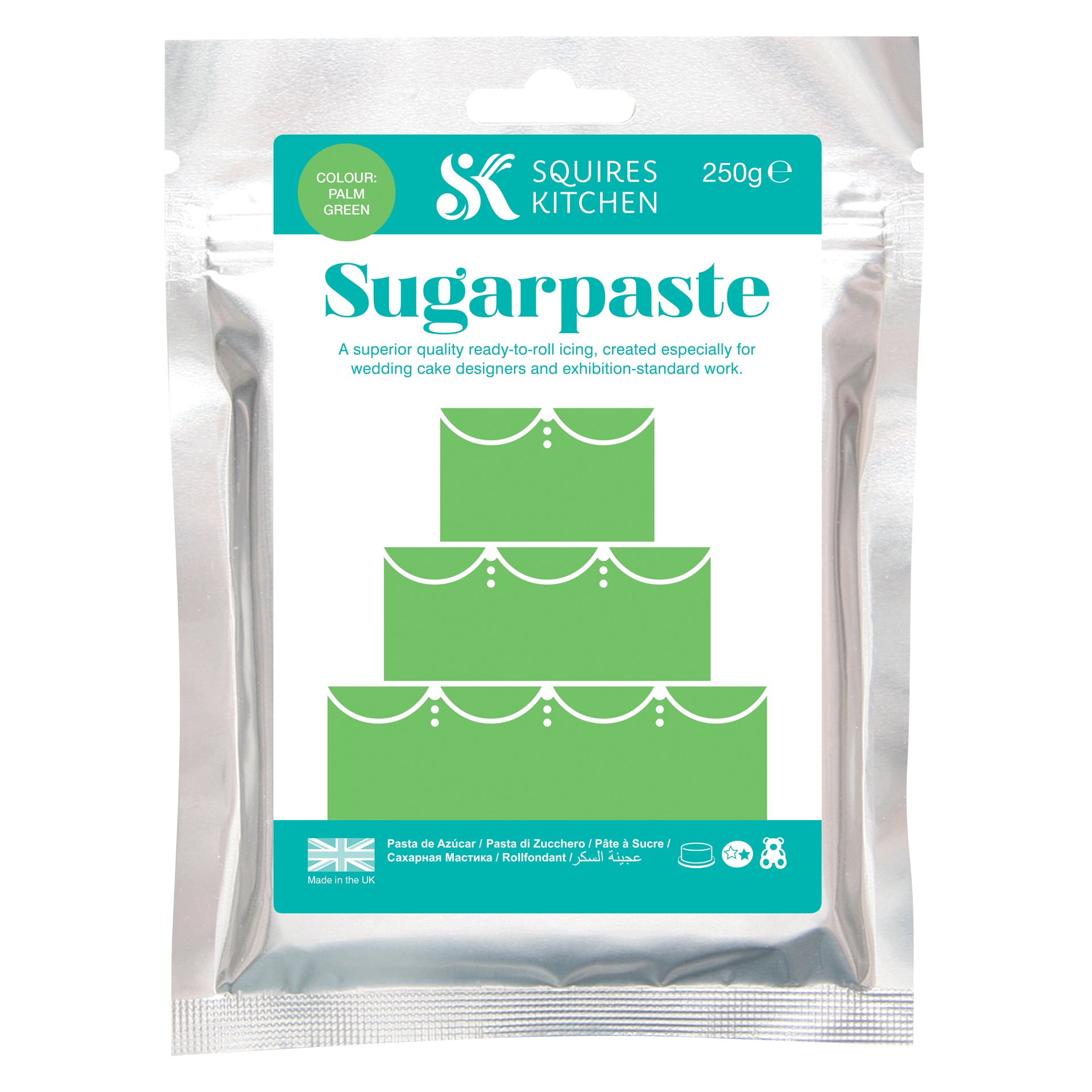 Squires Kitchen green coloured ready to roll sugarpaste fondant icing