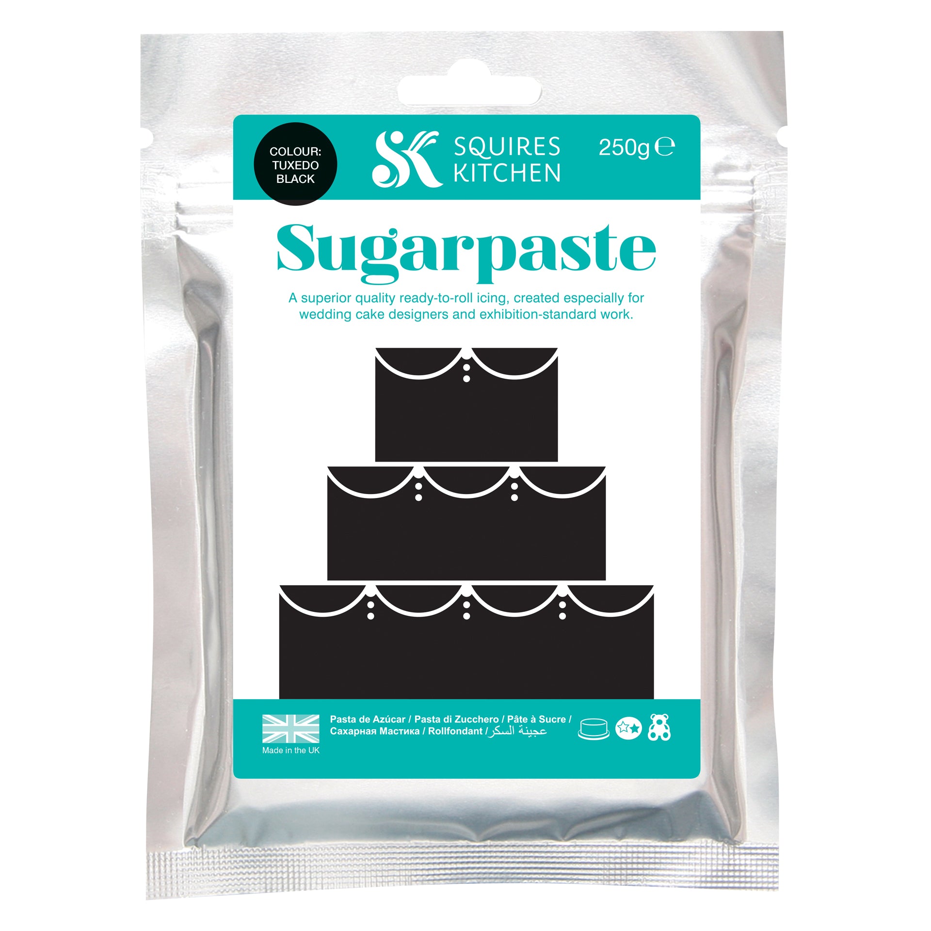 Squires Kitchen black coloured ready to roll sugarpaste fondant icing