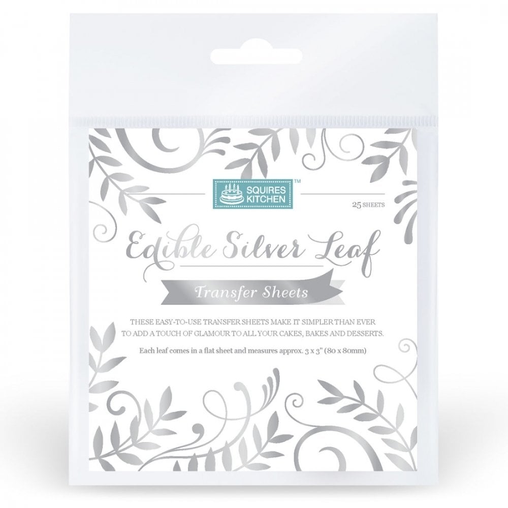 Edible silver leaf transfer sheets (pack of 25)