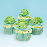 Turtle fondant sugarpaste icing cupcake toppers