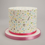 Cake decorated with edible colouring pens
