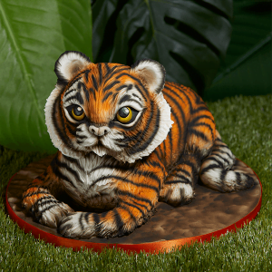 Airbrushed animal tiger cake