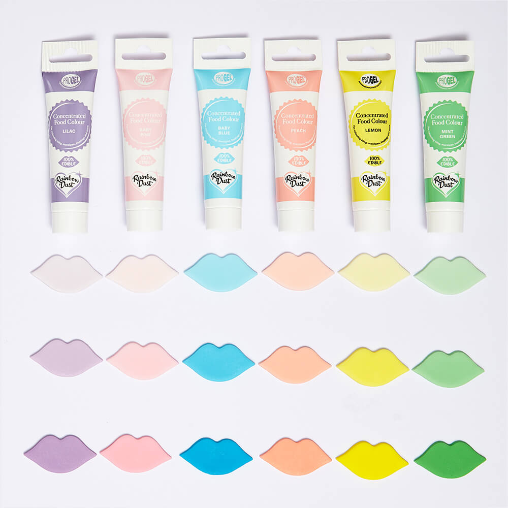 ProGel pastel colouring gel multipack contents