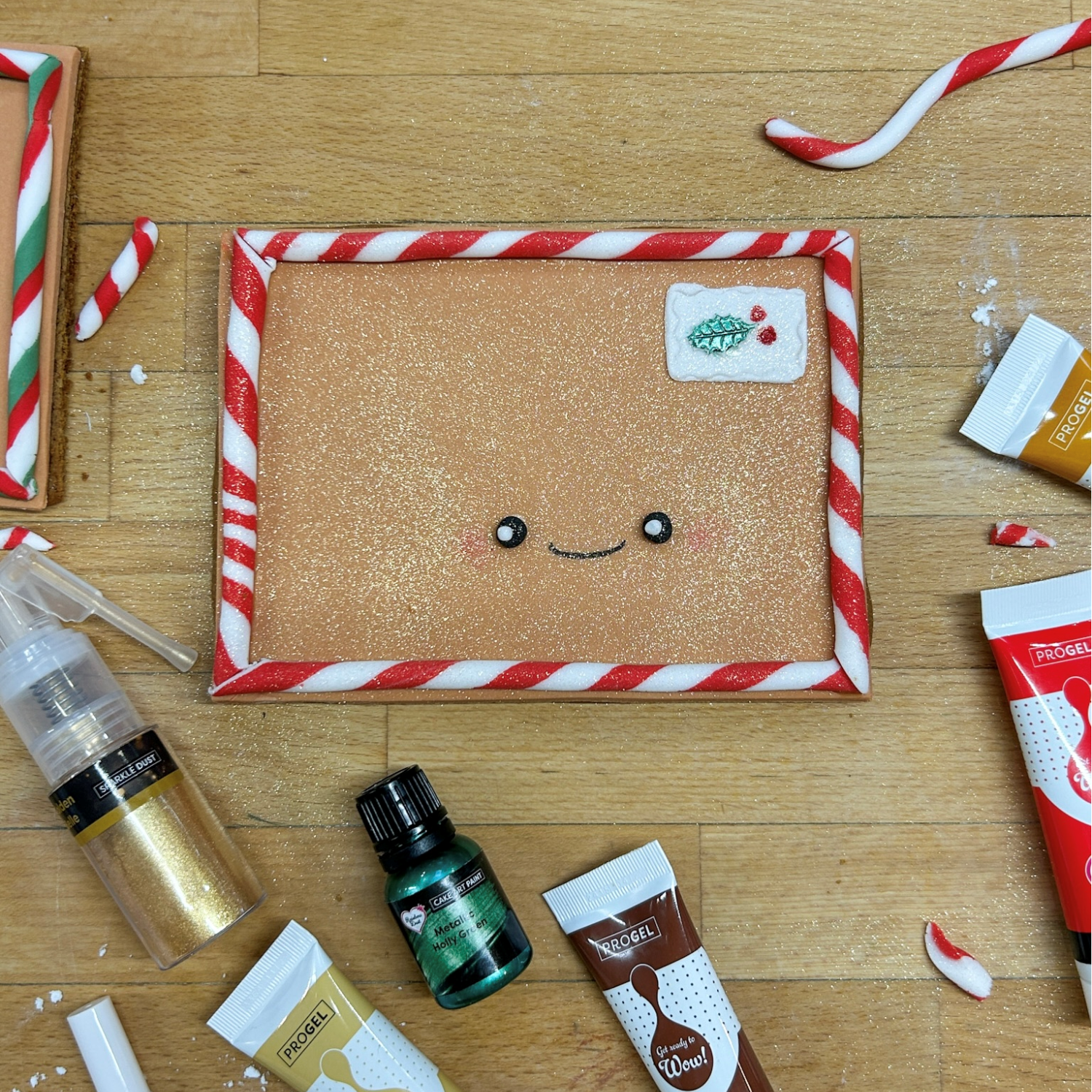 Kawaii Christmas Postcard Cookie by Juliet Sear