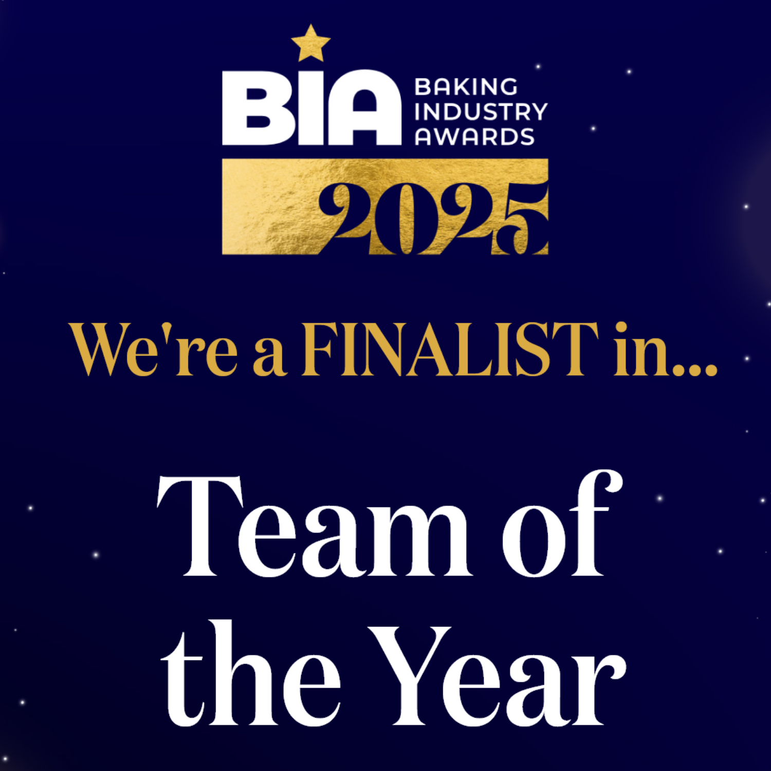 Baking Industry Awards 2025 finalist graphic for Team of the Year